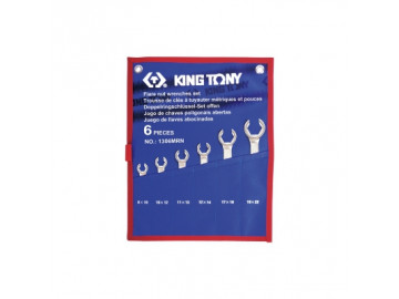 Набор разрезных ключей, 8-22 мм, чехол из теторона, 6 предметов KING TONY 1306MRN